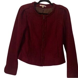 Burgundy Cropped Jacket